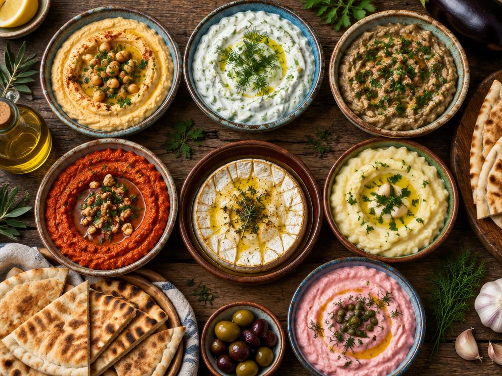 Greek dips with pita